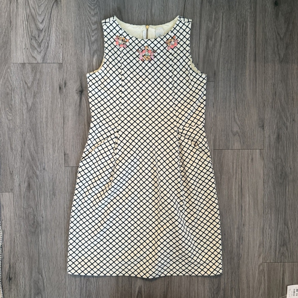 Crewcuts J.Crew Preppy Mod Girls Shift Dress Geometric Print Size 12 Old Money